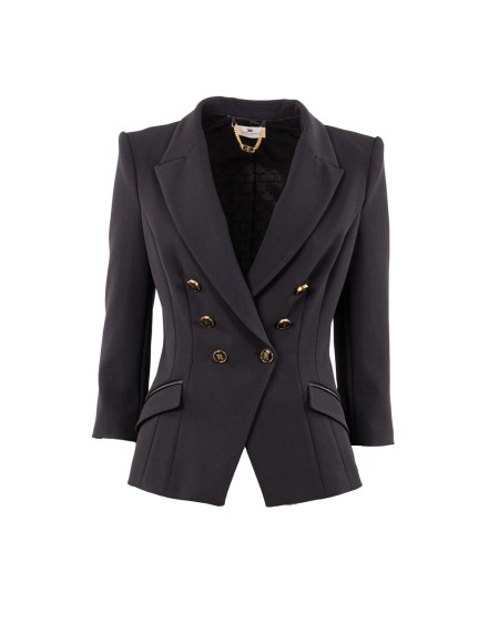 Shop ELISABETTA FRANCHI  Giacca: Elisabetta Franchi giacca in doppio crêpe.
Spalline imbottite.
Fodera in raso monogram.
Bottoni smaltati con logo.
Dettagli in materiale sintetico effetto pelle.
Patte applicate.
Zip con tirazip sulle maniche.
Vestibilità slim.
Composizione: 96%Poliestere 04%Elastane.
Made in Italy.. GI17456E2-110